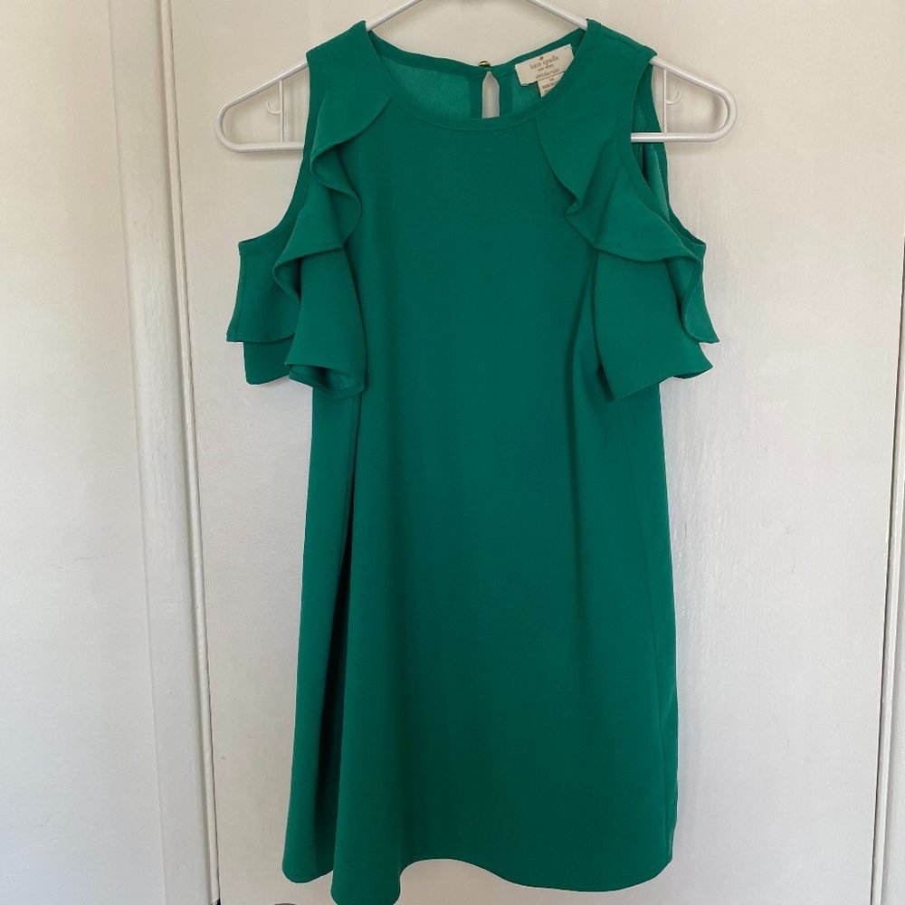 Kate Spade New York Women's Green Open Shoulder Top Size 10